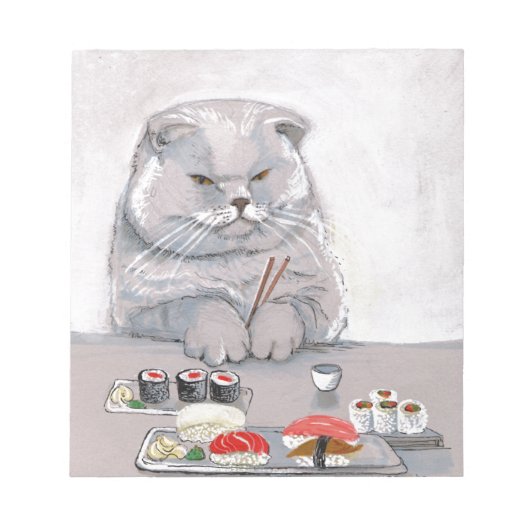Sushi Cat de heer Grumps ©CSiravo Notitieblok (Voorkant)