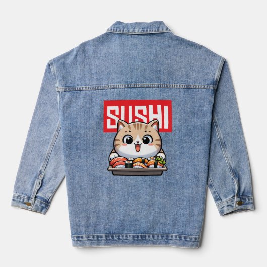 Sushi Cat Denim Jacket (Achterkant)