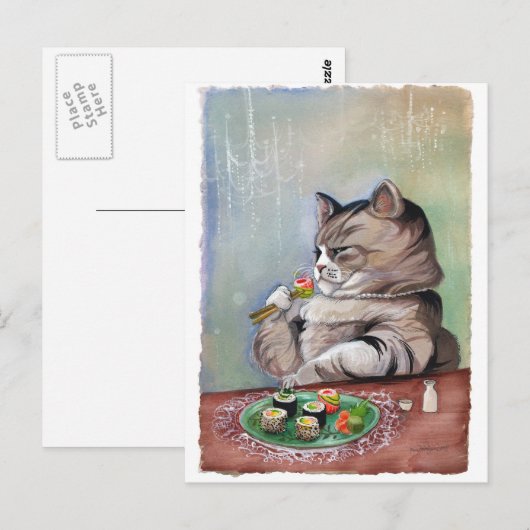 Sushi Cat Fancy Feest Briefkaart (Voorkant / Achterkant)
