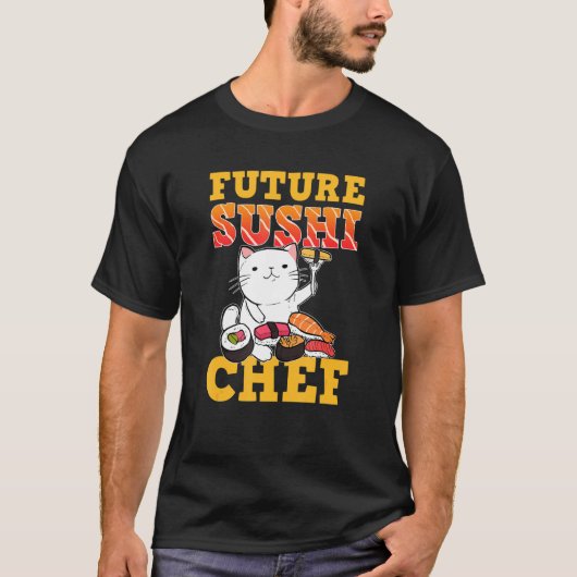 Sushi Cat Future Sushi Chef T-shirt (Voorkant)