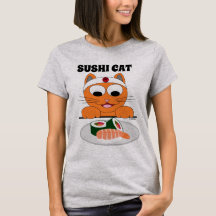 Sushi Cat Ginger Kat Humoureus T Shirt