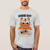 SUSHI CAT Japanse Samurai Cat T-shirt (Voorkant)