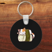 Sushi Cat Kawaii Anime Neko Japans Sleutelhanger (Voorkant)