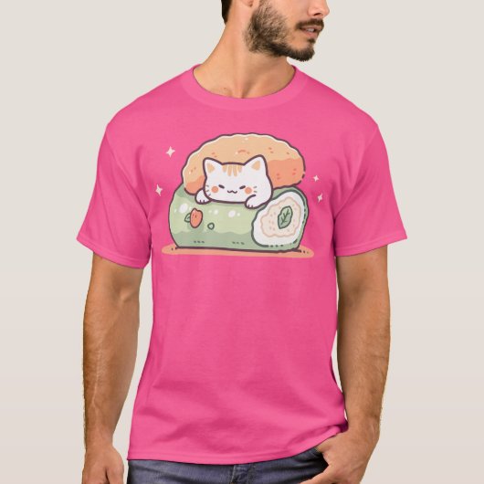 Sushi Cat Kawaii T-shirt (Voorkant)