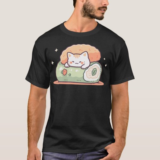 Sushi Cat Kawaii T-shirt (Voorkant)