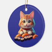 Sushi Cat Keramisch Ornament (Links)