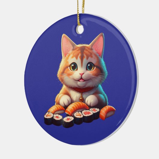 Sushi Cat Keramisch Ornament (Links)