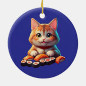 Sushi Cat Keramisch Ornament (Achterkant)