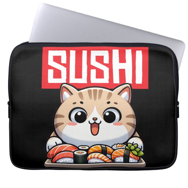 Sushi Cat Laptop Sleeve (Voorkant)