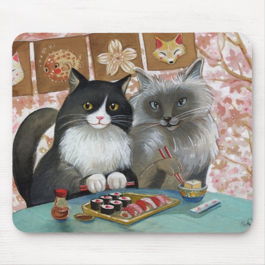 Sushi Cat Lovely Pair Muismat (Voorkant)