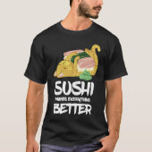 Sushi Cat maakt alles beter in Japan T-shirt (Voorkant)