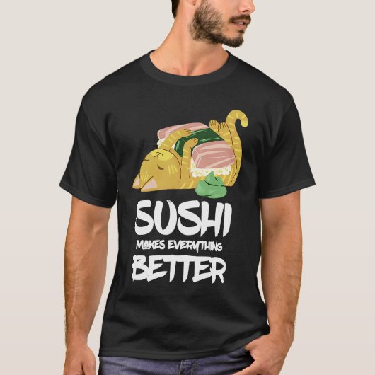 Sushi Cat maakt alles beter in Japan T-shirt (Voorkant)