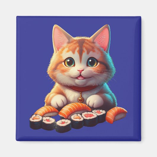 Sushi Cat Magneet (Voorkant)