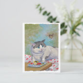 Sushi Cat Picnic Verrassing Briefkaart (Staand voorkant)