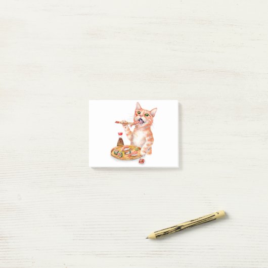 Sushi Cat Post-it® Notes (Op bureau)