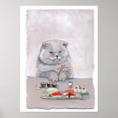 Sushi Cat Print - de heer Grumps (Voorkant)