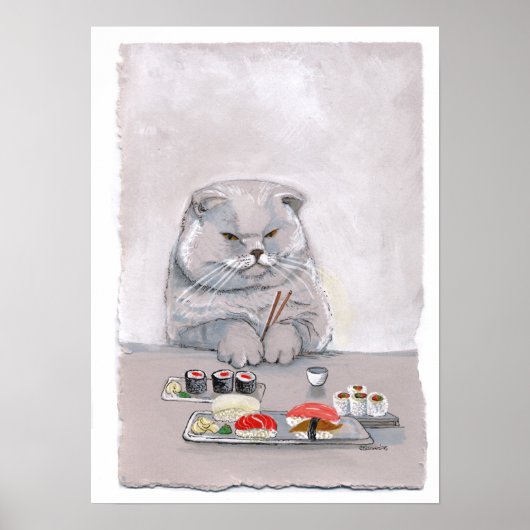 Sushi Cat Print - de heer Grumps (Voorkant)