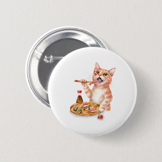 Sushi Cat Ronde Button 5,7 Cm (Voorkant /achterkant)