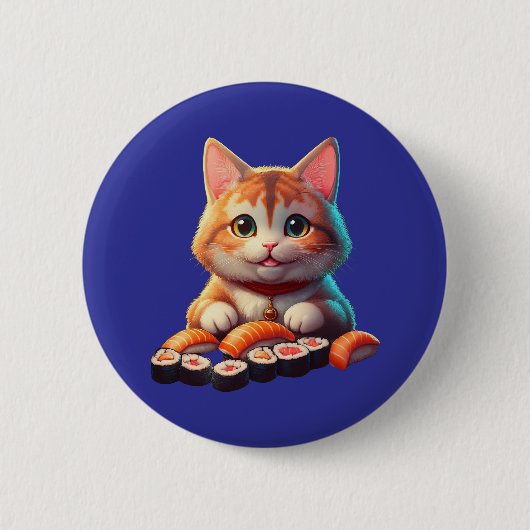 Sushi Cat Ronde Button 5,7 Cm (Voorkant)