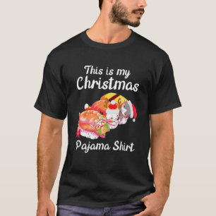 Sushi Cat Santa Cute Dit is mijn kerstPajama C T-shirt
