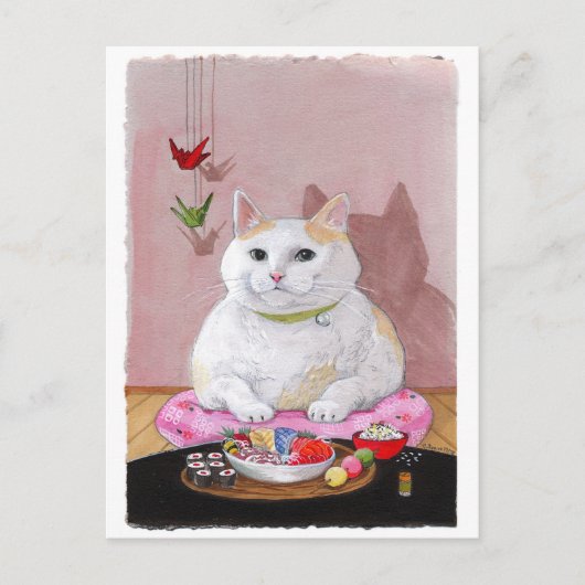 Sushi Cat Sashimi Sweetie Briefkaart (Voorkant)
