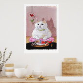 Sushi Cat Sashimi Sweetie Print (Keuken)