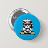 Sushi Cat - Schattigee & Grappige Kat Maken Sushi  Ronde Button 5,7 Cm (Voorkant /achterkant)