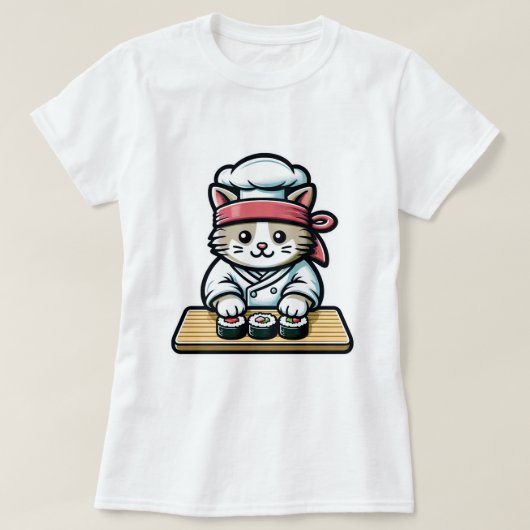 Sushi Cat - Schattigee & Grappige Kat Maken Sushi  T-shirt (Design voorkant)