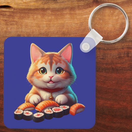 Sushi Cat Sleutelhanger (Achterkant)