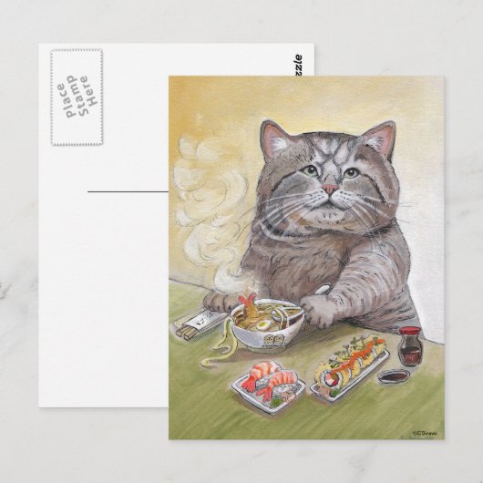 Sushi Cat Tempura Udon Briefkaart (Voorkant / Achterkant)