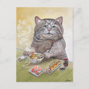 Sushi Cat Tempura Udon Briefkaart