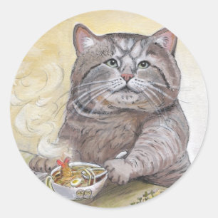 Sushi Cat Tempura Udon Ronde Sticker