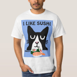 SUSHI CAT, TUXEDO Panda Kat T-Shirts