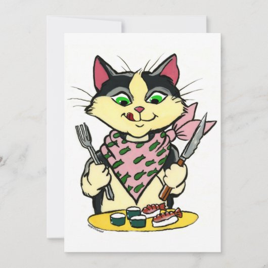 Sushi Cat Uitnodiging (Voorkant)