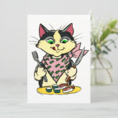 Sushi Cat Uitnodiging (Staand voorkant)