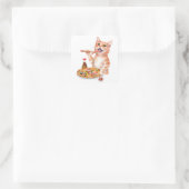 Sushi Cat Vierkante Sticker (Tas)