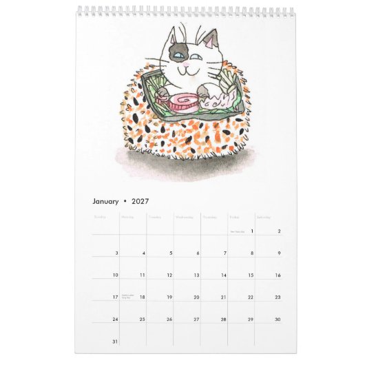 Sushi Cats Calendar Kalender (Jan 2027)