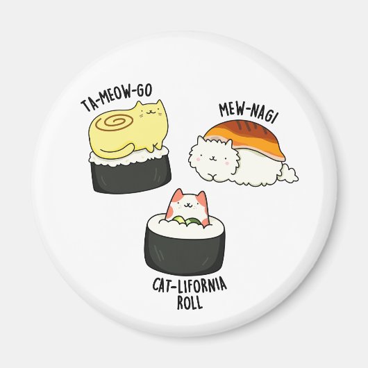 Sushi Cats Cute Sushi Pun Magneet (Voorkant)