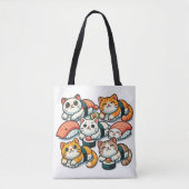 Sushi Cats Design voor een unieke Canvas tas (Voorkant)