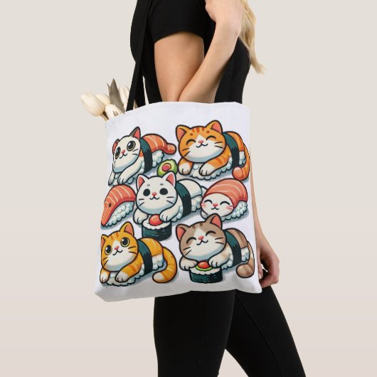 Sushi Cats Design voor een unieke Canvas tas (Dichtbij)