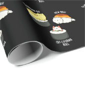 Sushi Cats Funny Sushi Pun Dark BG Cadeaupapier (Rol Hoek)