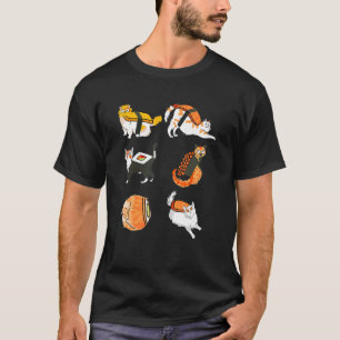 Sushi Cats Japans Eten Aziatische Vis Zalm T-shirt
