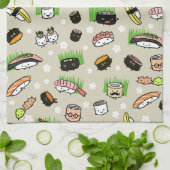 Sushi Characters Pattern Theedoek (Gevouwen)