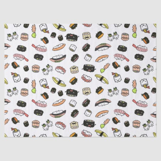 Sushi Characters Pattern Tissuepapier (Voorkant)