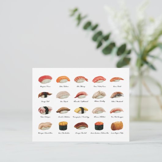 Sushi Chart Briefkaart (Staand voorkant)
