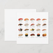 Sushi Chart Flat Wenskaart (Voorkant / Achterkant)