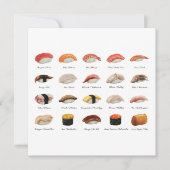 Sushi Chart Flat Wenskaart (Voorkant)