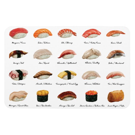 Sushi Chart Magneet (Horizontaal)