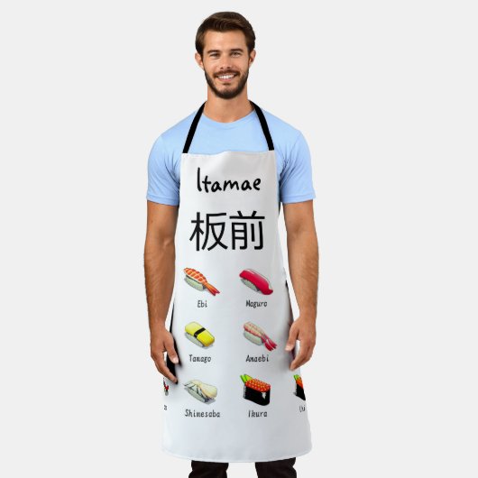 Sushi Chef Apron Schort (Gedragen)