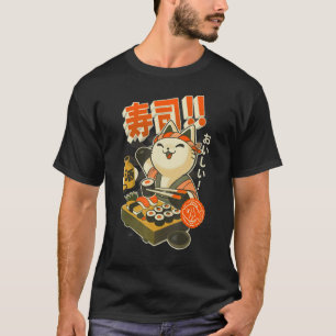 Sushi Chef Cute Kitchen Kat Japans restaurant T-shirt